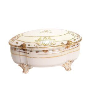 Antique Morimura Brothers Nippon Old Paris Style Footed Trinket Box